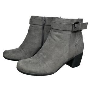Croft & Barrow Ortholite Buckle Square Block Heel Ankle Bootie Gray 6.5‎ Country